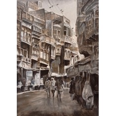 Sajjad Ahmed, 20 x 30 inch, Oil On Canvas, Cityscape Painting, AC-SJJ-007